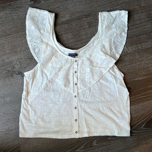 American Eagle White crop top tank top
